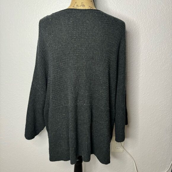 J Pure Jill Knit Dolman 3/4 Sleeve Pullover Sweater Size M Grey Wool Boat Neck - Picture 10 of 10